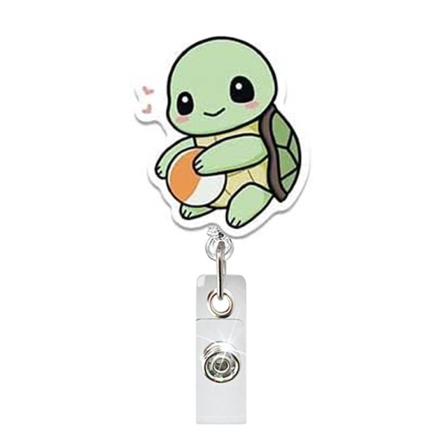 Mignon Rouleau de Badge Rétractable en Acrylique Tortue Support de Badge Rotatif pour Docteur Infirmière Enseignant Étudiant