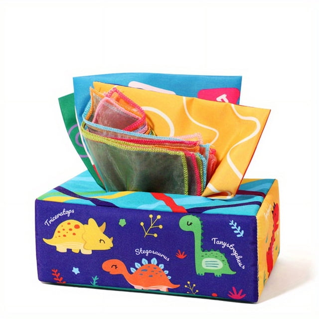 6-12 Month Baby Toys: Soft Montessori Tissue Box & High Contrast Crinkle Paper