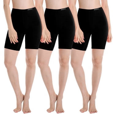 INNERSY Women's Anti Chafing Boy Shorts Cotton Summer Shorts Under Dress 3-Pack(Medium,Black)