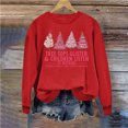 thumbnail image 2 of Penkiiy Chandails en Molleton de Noël pour Femmes, T-Shirts Graphiques Arbre de Noël, Chandail à Manches Longues, Rouge, 2 of 4