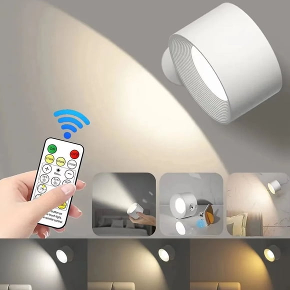 amdohai WL-C6103 LED Sconces Wall Mounted USB Rechargeable Battery Operated Black