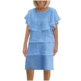 thumbnail image 2 of Gspmoly Robes Décontractées pour Femmes, Robe Décontractée Unie pour Femmes à Col Châle et Col Rond, Robes Formelles pour Femmes Offres Hebdomadaires, 2 of 6