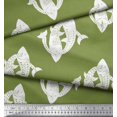 thumbnail image 2 of Soimoi Crepe Silk Fabric Fish Block Print Fabric by The Yard 42 Inch Wide, 2 of 3