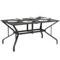 thumbnail image 1 of Outsunny Outdoor Dining Table with Umbrella Hole Patio Dining Table, Black, 1 of 10