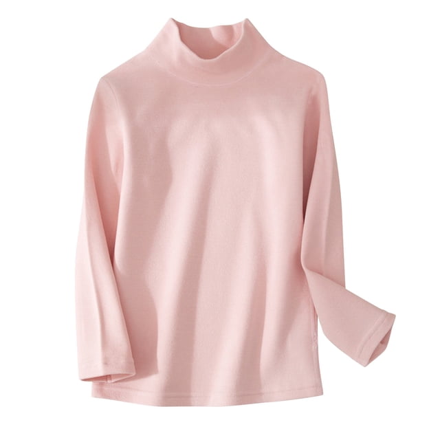 MeetoTime Little & Big Kids Soft Long Sleeve Mock Turtleneck Shirts Soft Solid Color Base Layer Undershirts Tops