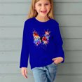 thumbnail image 5 of RXIRUCGD Chemises à Manches Longues pour Filles, Col Rond Mignon, Blouses Décontractées Élégantes (Bleu, Taille:9 Ans), 5 of 5