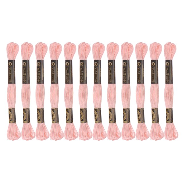 Unique Bargains Peach Embroidery Floss, 8m Each, 12 Skeins