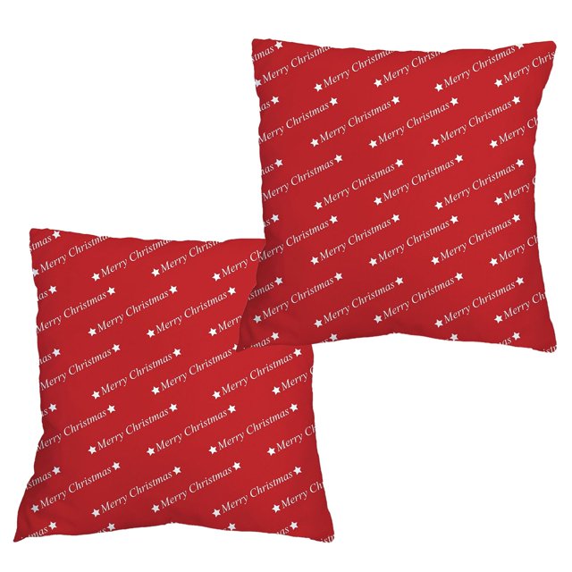 Housses de Coussin de Noël 18X18 Ensemble de 2 Housses de Coussin de Noël 18X18 Pouces Ensemble de 2 Coussins Décoratifs Rouges pour Canapé de Maison