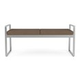 thumbnail image 4 of Gansett Reception Waiting Room Healthcare 2-Seat Bench / Silver Steel / Brown, 4 of 5