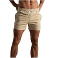 thumbnail image 4 of Mens Shorts Mens Stripe Printed Casual Drawstring Pockets Elastic Sports Shorts, 4 of 9