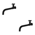 thumbnail image 3 of relayinert Universal Fit Basin Long Lasting Easy Installation Compact Metal Single Cold Wall Mounted Sink 02 Black 2Set, 3 of 6