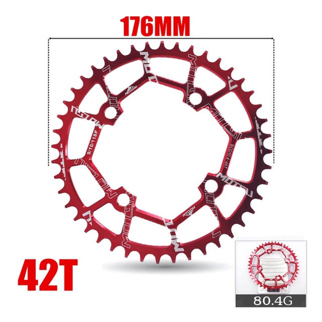 Plateau de Vélo 104BCD Roue Dentée Bicyclette Ronde 104BCD Vélo Plateau de Vélo 104BCD Roue Dentée Plateau Anneau Pièces Rouge 42T