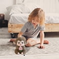 thumbnail image 3 of Monkey Plush Toy Holding Peach, Realistic Stuffed Animal with Soft Material, Kids’ Cuddle Companion, 3 of 8