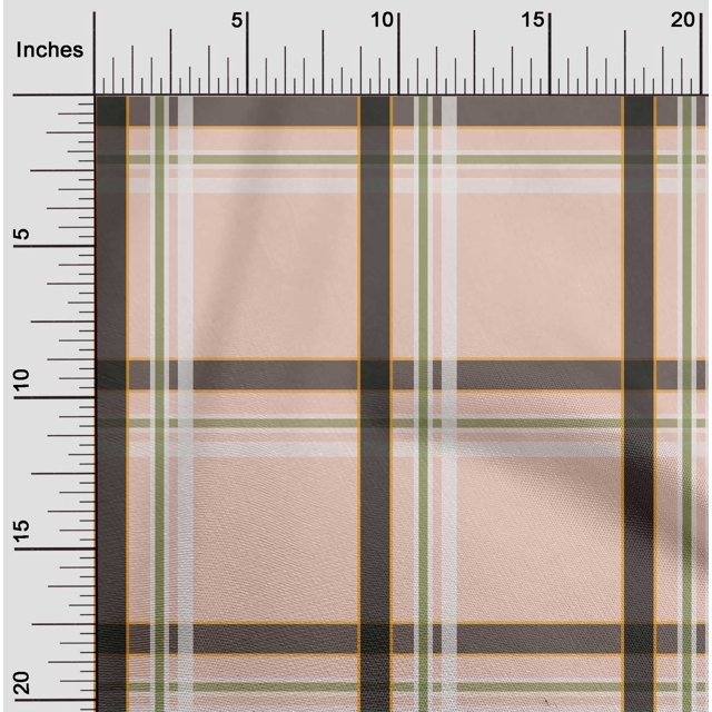 oneOone Cotton Flex Peach2 Fabric Madras Check Sewing Craft Projects Fabric Prints By Yard 40 Inch Wide