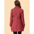 thumbnail image 4 of INSPIRE CHIC Manteaux pour Femmes Col Peter Pan Boutonnage Simple devant à Boutons Manteaux d'Hiver S Rouge Terne, 4 of 6