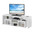 thumbnail image 3 of Meuble Télé Lexington de 60 Pouces avec Armoires de Rangement et Tablettes en Bois Blanc, 3 of 6