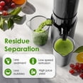 thumbnail image 3 of Masticating Slow Cold Press Juicer with Extra Wide Feed Chute for Vegetables and Fruits - Open Box, 3 of 5
