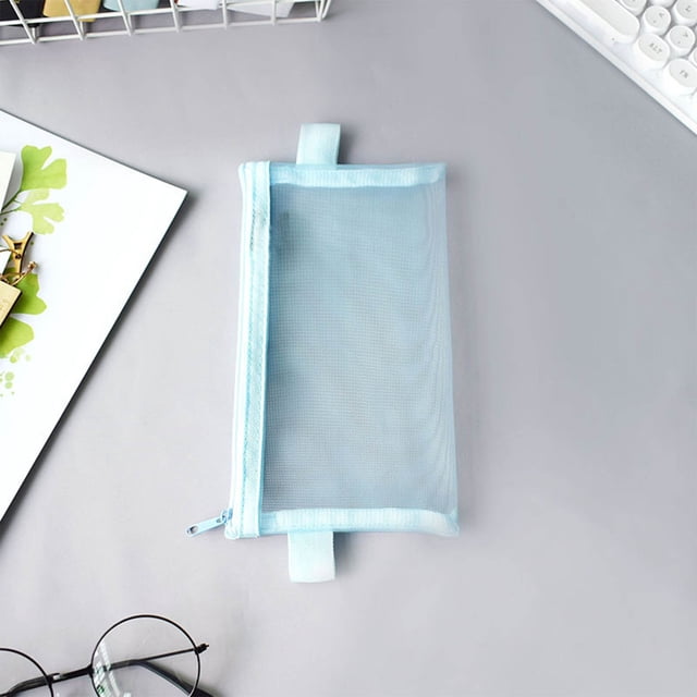 Kbndieu Paquet Paquet Transparent à Main - Étui pour Stylo - Sac de Papeterie en Maille - Sac à Fermeture Éclair - Sac de Rangement Organisation et Rangement
