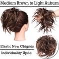 thumbnail image 2 of Extensions Chignon Désordonné Chouchous Synthétiques Ondulés Élastiques Chignon Queue de Cheval pour Femmes, 2 of 5