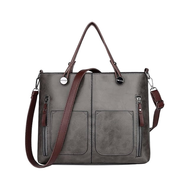 Vaidha Women閳ユ獨 Tote Handbag Multi Pockets Crossbody Bag Retro