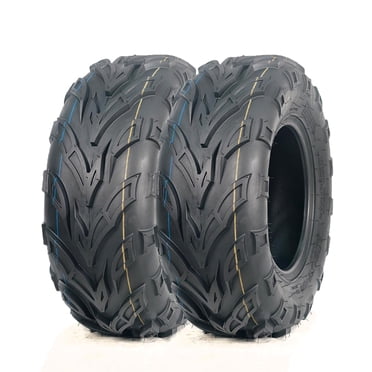 Pneus pour VTT 22x10-10 - Robustes 4PR Sans Chambre à Air, Lot de 2 Noirs, pour UTV/ATV / Semelle Profonde, Sentier/sable/boue et Voiturette de Golf/tondeuse