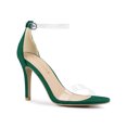 thumbnail image 1 of BLISSFUL STEP Women's Clear Ankle Strap Stiletto Heel Sandals Emerald Green 10, 1 of 6