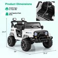 thumbnail image 3 of Gymax 12V Kids Ride on Truck Car w/Remote Control Threaded Wheels 3 Speeds LED Lights White, 3 of 10