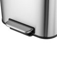 thumbnail image 2 of 5.3 Gallon Trash Can, Stainless Steel Garbage Can, Small Rectangular Trash Can with Soft Close Lid Foot Pedal & Inner Bucket for Kitchen Home Office Bedroom Living Room (20 Liter), 2 of 9