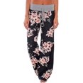 thumbnail image 1 of ORUYROP Womens Wide Leg Yoga Palazzo Pants Casual Printed Drawstring Trousers, 1 of 3