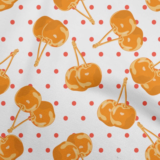 oneOone Rayon Dark Peach Fabric Cherry Sewing Craft Projects Fabric Prints By Yard 56 Inch Wide