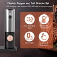 thumbnail image 3 of Rechargeable Electric Salt and Pepper Grinder Set with Double Charging Base, USB Cable, Automatic Salt Pepper Grinder, 3 of 7