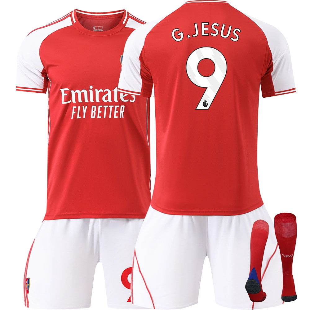 25-26 Season Arsenal Jersey #7 Saka White And Red Classic Football