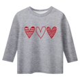 thumbnail image 4 of PMVFHDE Hauts d'Été pour Filles T-Shirts Graphiques pour Filles Hauts d'Été Tendance Hauts pour Filles Robes T-Shirts pour Filles Imprimé de la Saint-Valentin Col Rond Fonctionnel Manches 3/4 T-Shirt Gris, 3-4 Ans, 4 of 4