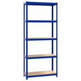 thumbnail image 3 of vidaXL 5-Layer Shelves 2 pcs Blue Steel&Engineered Wood, 3 of 5