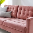 thumbnail image 3 of Modway Canapé en Velours de Performance Capitonné Exalt Couleur Rose Poussiéreux, 3 of 9