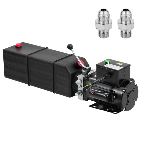 Hydraulic Power Unit 10 Quart Single Acting Hydraulic Pump Power Unit 220V AC, Hydraulic Pump with 10L Metal Reservoir for Dump Trailer Car Lifting