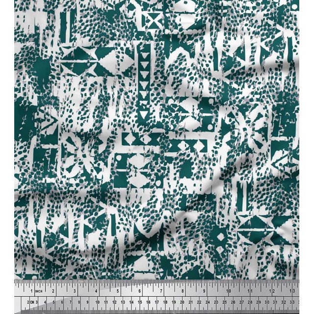 Soimoi Rayon Crepe Fabric Animal Skin Texture Print Fabric by Yard 46 Inch Wide