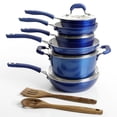 thumbnail image 4 of Kenmore Arlington 12-Piece Ceramic Nonstick Cookware Set, Metallic Blue, 4 of 9