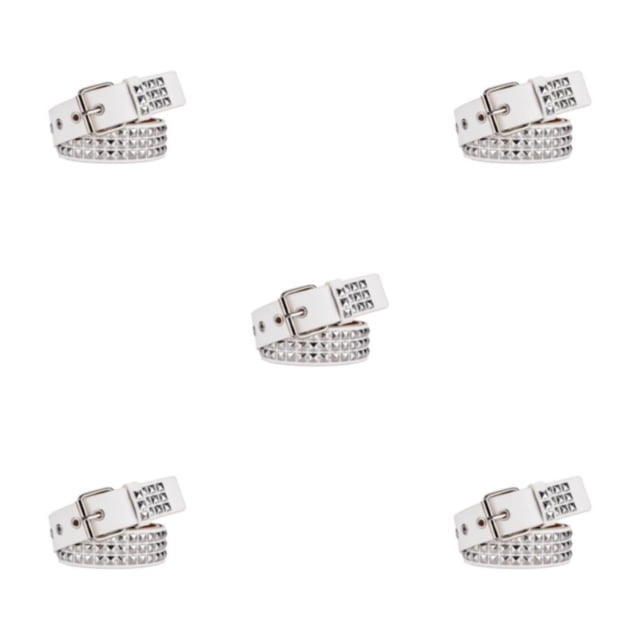 kurtrusly Premium Studded Belt All-match Unique Gift Various Size Metal Punk Rivet Belt For Men And Women Women Riveted Metal Belt white 110cm 5Set
