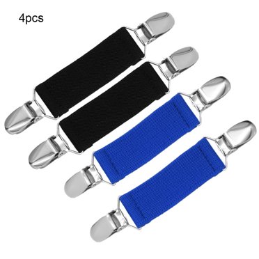 Clamps Children Gloves Clothes Clips Stainless Steel Children gloves clothes Elastic Kids Pins, 2pcs Black, 2pcs Dark Blue