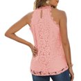thumbnail image 2 of Tank , Fashionable Sleeveless Shirt Keyhole Back Stylish  For Summer Pink XL, 2 of 6