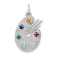thumbnail image 1 of 14K White Gold Artist Palette with CZ Stones Charm, 1 of 2