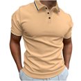 thumbnail image 2 of ylioge Mens Casual Golf Tees Shirts Pullover Short Sleeve Tshirts Shirt Button Collared Basic Solid Color Loose Comfort Relaxed Office Work Tops, 2 of 8