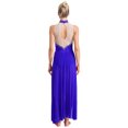 thumbnail image 2 of iefiel Robe de Danse Lyrique pour Femmes Sans Manches avec Strass Scintillants Fendue Robe Maxi Tenue de Danse de Salon Bleu G, 2 of 5