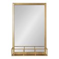 thumbnail image 2 of Kate and Laurel Jackson Metal Frame Mirror with Shelf, Gold 20x30, 2 of 7