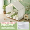 thumbnail image 4 of Noble house Montessori Floor Bed with Canopy, Full Bed Frame for Kids, White, 4 of 10