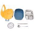 thumbnail image 2 of Boîte à Bento, Compartiment en Acier Inoxydable 1450ml Bento Boîte à Lunch Double Couche Lunch Container, Fuite de Préparation de Repas Conteneur de Stockage de Nourriture pour Manger au Restaurant, Travail, Pique-Nique, École, 2 of 8