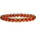 thumbnail image 1 of Angelstones Bracelet Extensible Unisexe en Perles Rondes 8 mm en Agate Rouge Naturelle à Six Mots 7 Pouces, 1 of 4