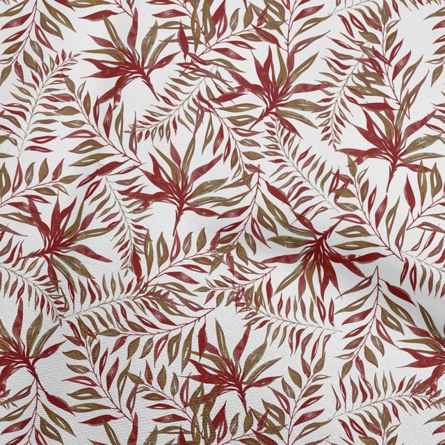 oneOone Cotton Silk Maroon Fabric Tropical Leaf With Abstract Texture Sewing Craft Projects Fabric Prints By Yard 42 Inch Wide