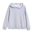 thumbnail image 1 of MeetoTime Girls Boys Cotton Oversized Hooded Sweatshirt Loose Solid Color Long Sleeve Pullover Top 2-12 Years, 1 of 2